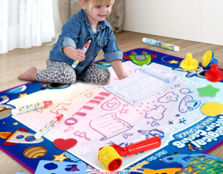 Magic Water Drawing Mat Coloring Doodle with Reusable Magic Pens Montessori Painting Board Educational Toys Kids Gift 100X80Cm