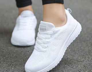 Women Casual Shoes Fashion Breathable Walking Mesh Flat Shoes Sneakers Women Gym Vulcanized Shoes White Female Footwear